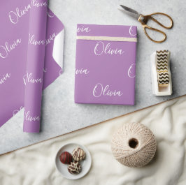 Lila Bakgrund Namn Girly Elegant Namn Presentpapper