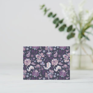 Lila Bakgrund Stor Blommigt Sömlös Mönster Anteckningskort