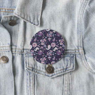 Lila Bakgrund Stor Blommigt Sömlös Mönster Knapp