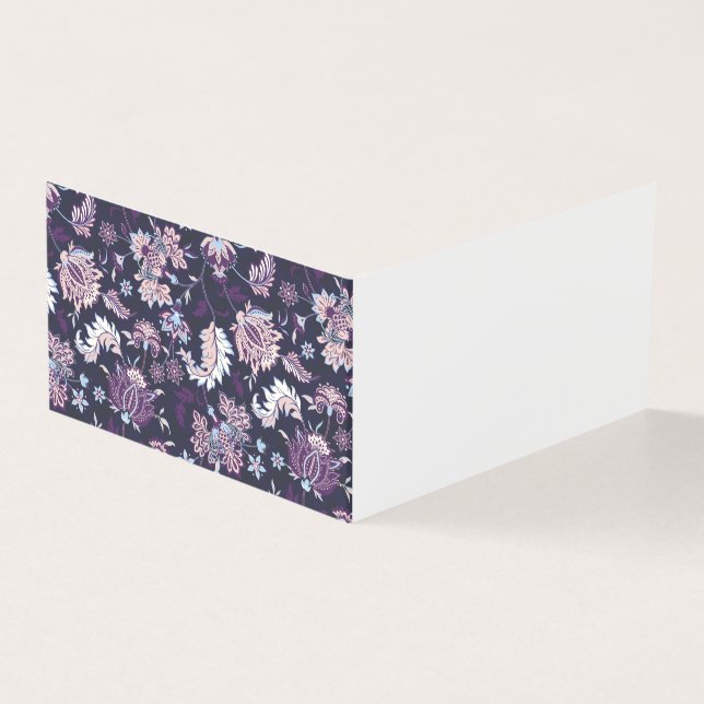 Lila Bakgrund Stor Blommigt Sömlös Mönster Kort (Utsida)