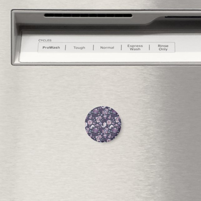 Lila Bakgrund Stor Blommigt Sömlös Mönster Magnet (In Situ (Dishwasher))