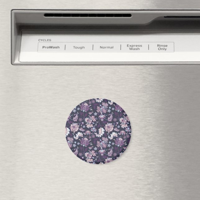 Lila Bakgrund Stor Blommigt Sömlös Mönster Magnet (In Situ (Dishwasher))