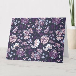 Lila Bakgrund Stor Blommigt Sömlös Mönster Tack Kort