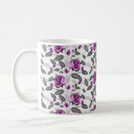 Lila Bakgrundsblomma Kaffemugg