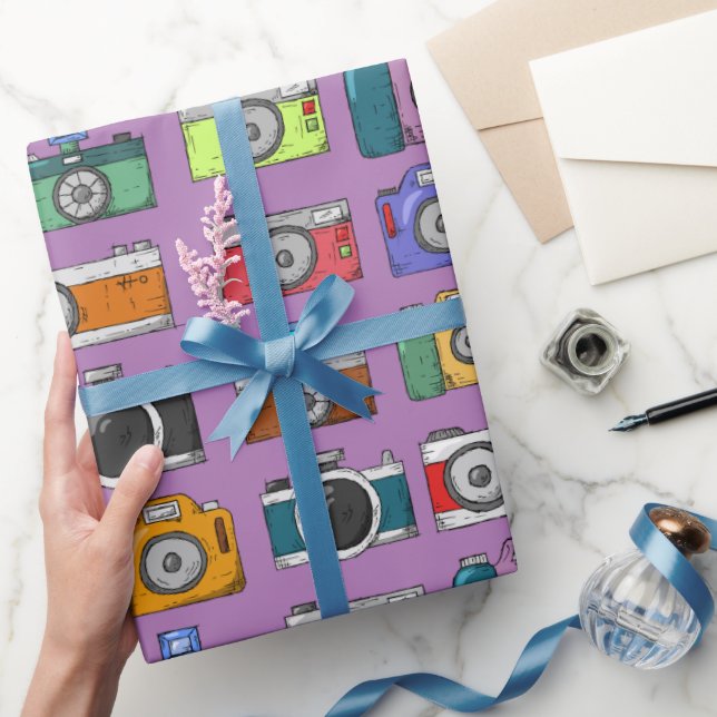 Lila - bakgrundskameror för färggrafik presentpapper (Gifting)