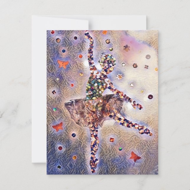 Lila Ballerina Cute Dancing Girl Anpassningsbar OSA Kort (Framsida)