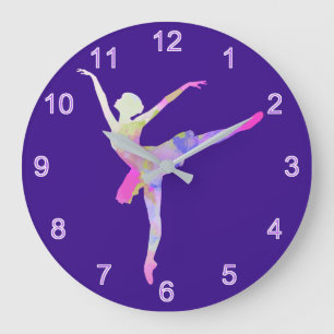 Lila Ballerina Stor Klocka