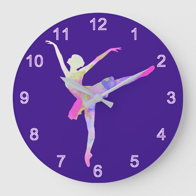 Lila Ballerina Stor Klocka (Framsida)