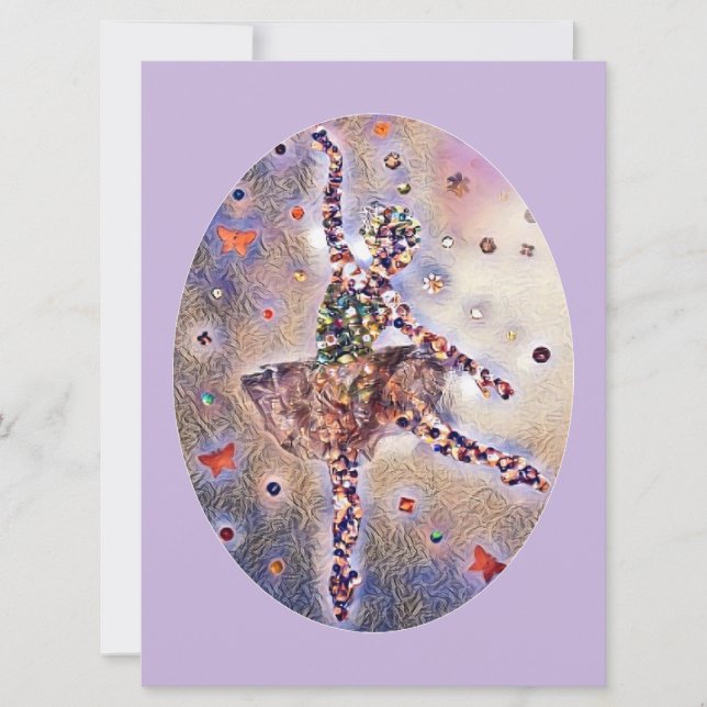 Lila Ballerina Sugar Plum Fairy Cute Dancer Spara Datumet (Framsida)