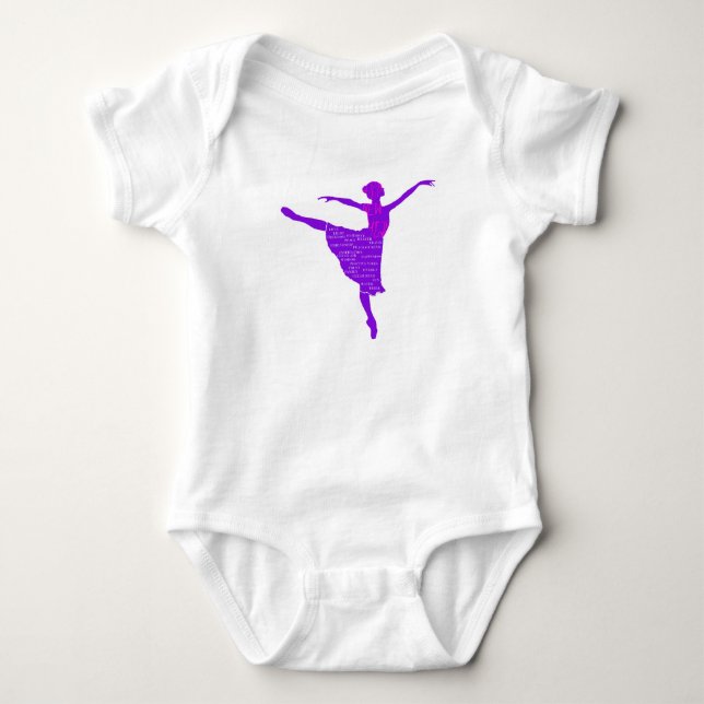 Lila Ballet Dancer New Year Önskemål Baby Jersey Tee Shirt (Framsida)