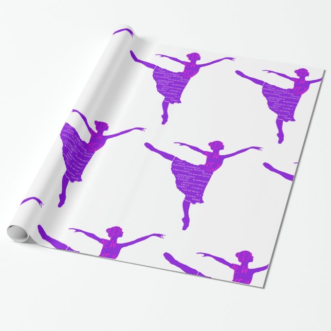 Lila Ballet Dancer Önskemål Wrapping Papper Presentpapper (Utrullad)