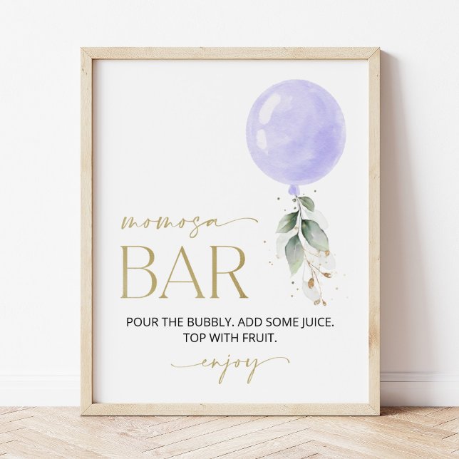 Lila Balloon, Eucalyptus, Greenery, Momosa Pub Poster (Skapare uppladdad)