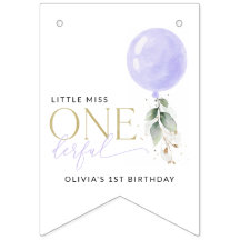 Lila Balloon, Greenery, Foliage, första födelsedag