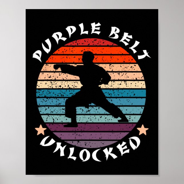 Lila Bälte Olåst Achievement Karate-Behålla Poster (Framsidan)