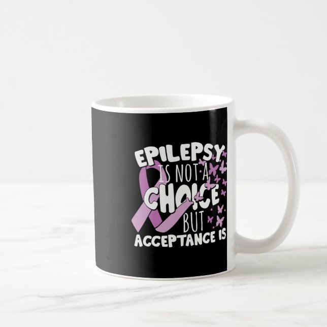 Lila band Epilepsi Medvetenhet Acceptans  Kaffemugg (Höger)