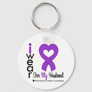 Lila band för stöd till make med bukspottkörtelcan nyckelring