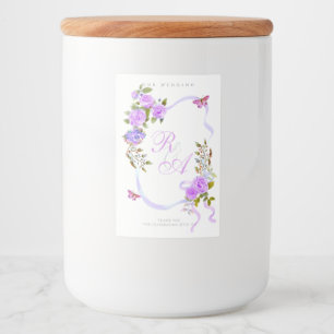 Lila band monogram bröllop mat etikett