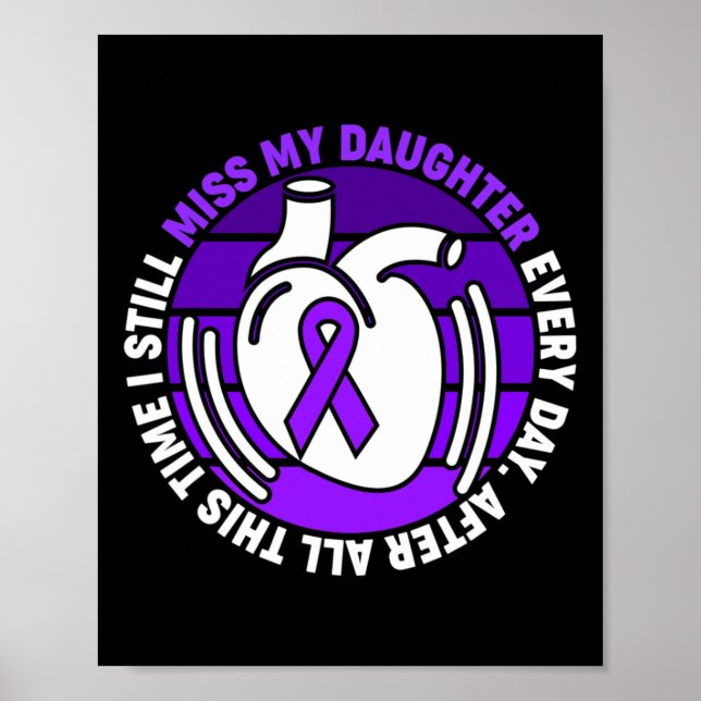 Lila band Överdosmedvetenhet Saknar dotter minne Poster (Framsidan)