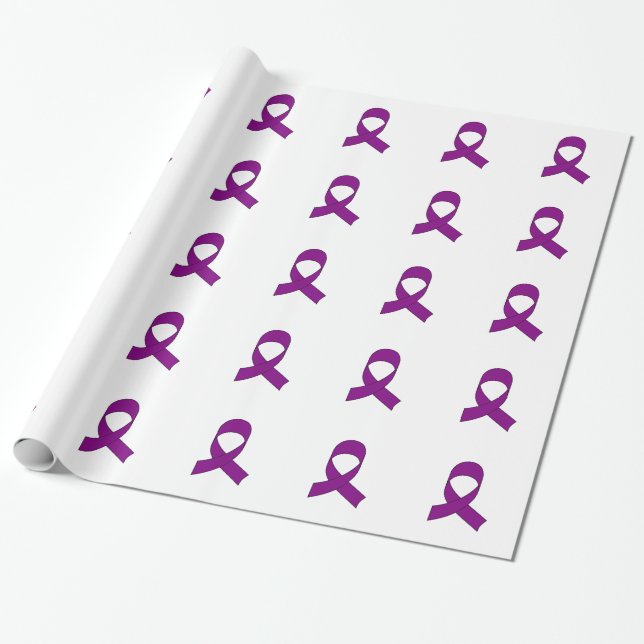 Lila band ritning presentpapper (Utrullad)