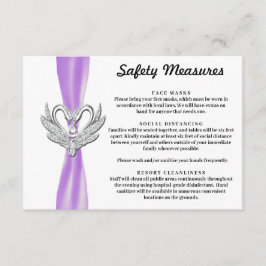 Lila band silver svanar säkerhetsåtgärder tilläggskort