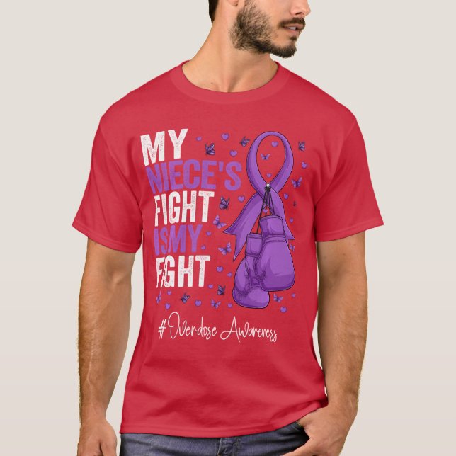 Lila band Syssling Overdosmedvetenhet Långärmad T Shirt (Framsida)