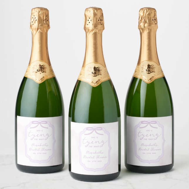 Lila band vattenfärg bröllopsfest (Flaskor)