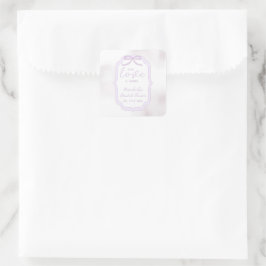 Lila band vattenfärg bröllopsfest fyrkantigt klistermärke