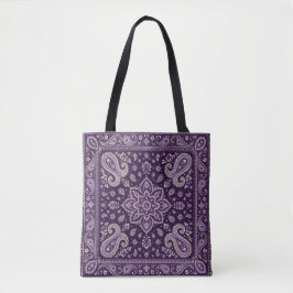 Lila Bandana Paisley Toteväska | Bärbar Allt-i-All Tygkasse