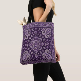 Lila Bandana Paisley Toteväska | Bärbar Allt-i-All Tygkasse