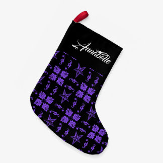 Lila Baphomet Stars Gothic Jul Stocking Liten Julstrumpa