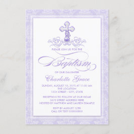 Lila Baptism-inbjudningar Inbjudningar