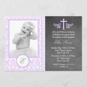 Lila Baptism - julinbjudningar Inbjudningar