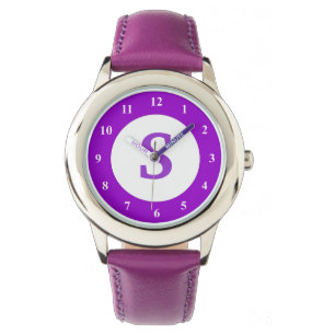 Lila barn med monogramikon för anpassningsbar armbandsur