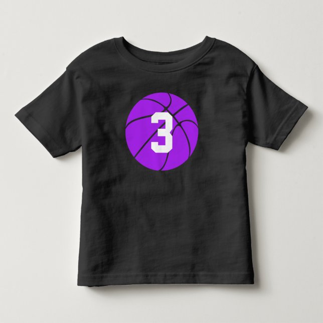 Lila Basketball Kid Anpassningsbar Jersey Number S Tee Shirt (Framsida)