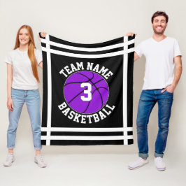 Lila Basketball Team Namn & Player Number Sports Fleecefilt