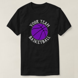 Lila Basketball Team Player Namn & Jersey Number T Shirt