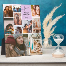 Lila Bästa vänner bff-skript 10 fotokollage