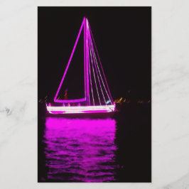 Lila båt brevpapper