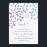 Lila   Bat mitzvah inbjudningar till Teal Livets t<br><div class="desc">Bat mitzvah inbjudningar till söt livets träd med snurrande löv och en David-stjärna i söt lila och vattenfärg. Anpassa de här unika inbjudningarna själv till onlinen.</div>