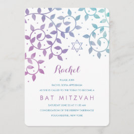 Lila + Bat mitzvah inbjudningar till Teal Livets t