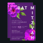 Lila Bat mitzvah Modern Rosa Blommigt Vattenfärg Inbjudningar<br><div class="desc">Var stolt, gladd och visa den här milstolpen till din favoritBat mitzvah med den här sofistikerade inbjudan till personligen! En chic, bedövning, lila cassis och rosa blommigt vattenfärg med modern serif-typ täcker över mörkens plommonbakgrund för lila. Anpassa anpassningsbarna med information om namn, datum och plats för Bat mitzvah. Garanterade att...</div>