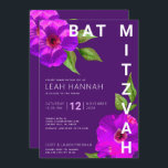 Lila Bat mitzvah Modern Rosa Blommigt Vattenfärg Inbjudningar<br><div class="desc">Var stolt, gladd och visa den här milstolpen till din favoritBat mitzvah med den här sofistikerade inbjudan till personligen! En chic, bedövning, lila cassis och rosa blommigt vattenfärg med modern serif-typ täcker över mörkens plommonbakgrund för lila. Anpassa anpassningsbarna med information om namn, datum och plats för Bat mitzvah. Garanterade att...</div>