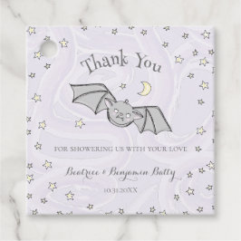 Lila Batty, Stars & Måne Spooky Cute Tack Gåvor Etiketter