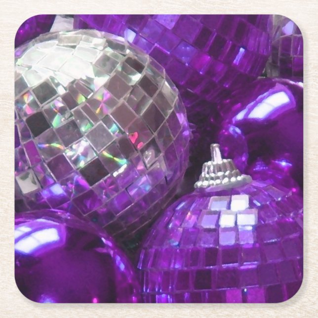 Lila Baubles-kvadrat underlägg Papper Kvadrat (Framsidan)