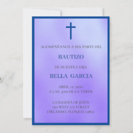 Lila Bautizo-inbjudan: Baptism-inbjudan Inbjudningar