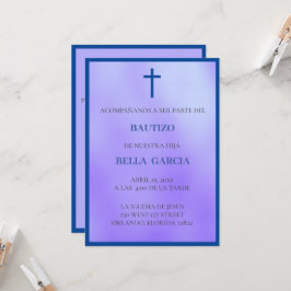 Lila Bautizo-inbjudan: Baptism-inbjudan Inbjudningar