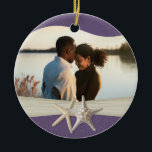 Lila Beach Starfish Photo Julgransprydnad Keramik<br><div class="desc">Söt lilas prydnadsföremål för semesterminnen,  bröllopsgåvor eller tillfälle. Lägg till ett eget favoritfoto och ändra texten på baksidan efter behov.</div>