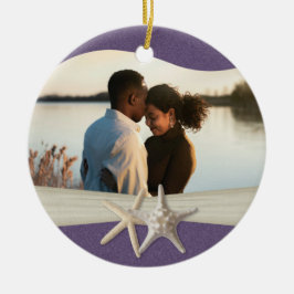 Lila Beach Starfish Photo Julgransprydnad Keramik