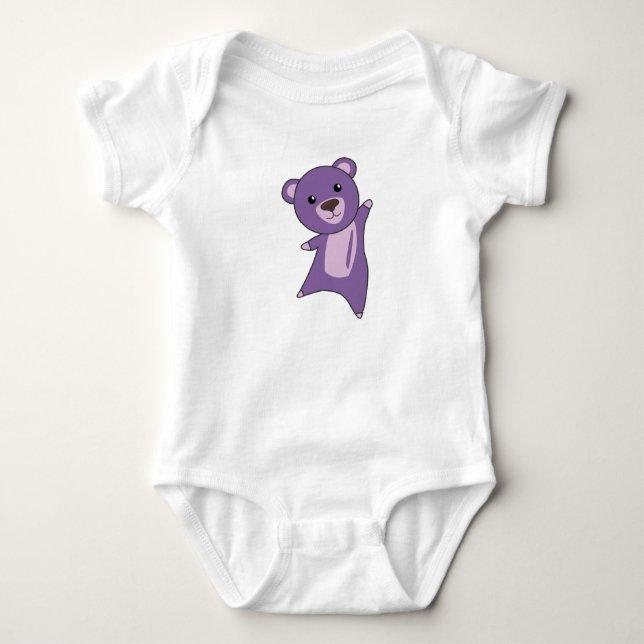 Lila Bear Colorful Bears Cute Animals T Shirt (Framsida)