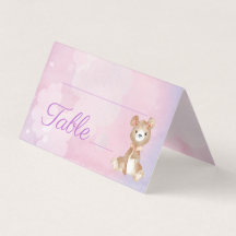 Lila Bear Girl's Baby Shower Bordsnummer